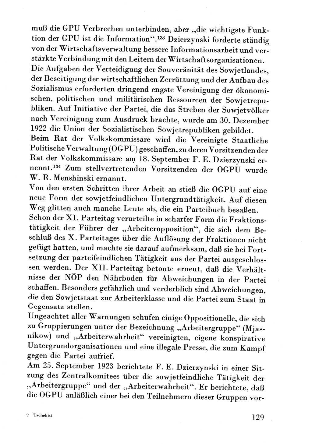 Der erste Tschekist, A. W. Tischkow [Militärverlag des Ministeriums für Verteidigung der UdSSR, Moskau 1968], Ministerium für Staatssicherheit (MfS) [Deutsche Demokratische Republik (DDR)], Juristische Hochschule (JHS) Potsdam 1969, Seite 129 (Tschekist MfS JHS DDR 1969, S. 129)
