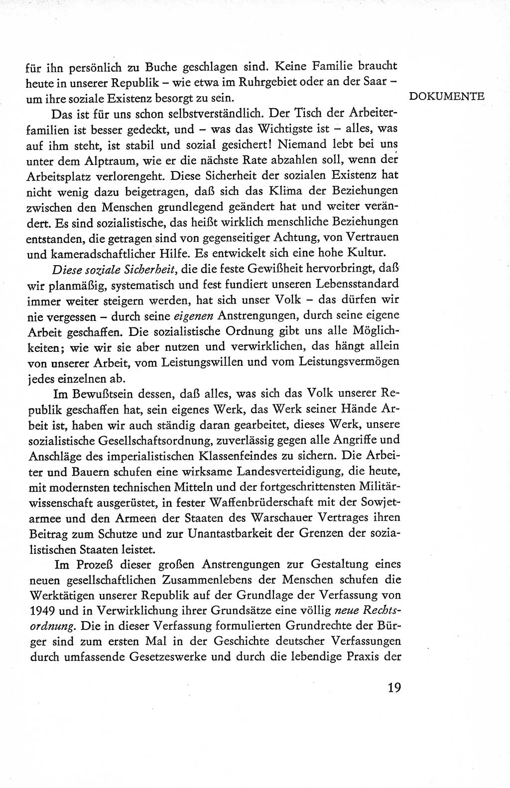 Verfassung der Deutschen Demokratischen Republik (DDR), Dokumente, Kommentar 1969, Band 1, Seite 19 (Verf. DDR Dok. Komm. 1969, Bd. 1, S. 19)