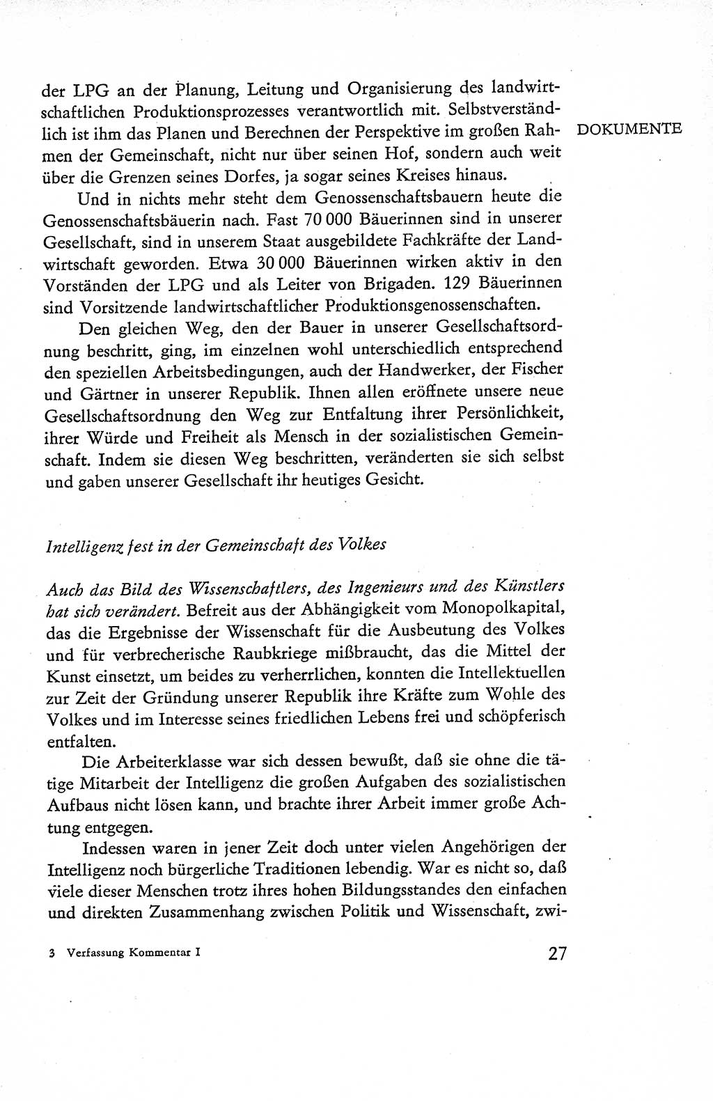 Verfassung der Deutschen Demokratischen Republik (DDR), Dokumente, Kommentar 1969, Band 1, Seite 27 (Verf. DDR Dok. Komm. 1969, Bd. 1, S. 27)