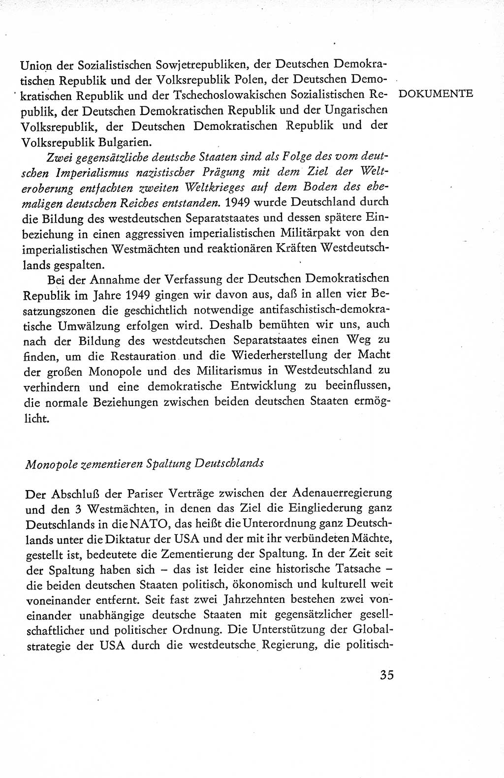 Verfassung der Deutschen Demokratischen Republik (DDR), Dokumente, Kommentar 1969, Band 1, Seite 35 (Verf. DDR Dok. Komm. 1969, Bd. 1, S. 35)