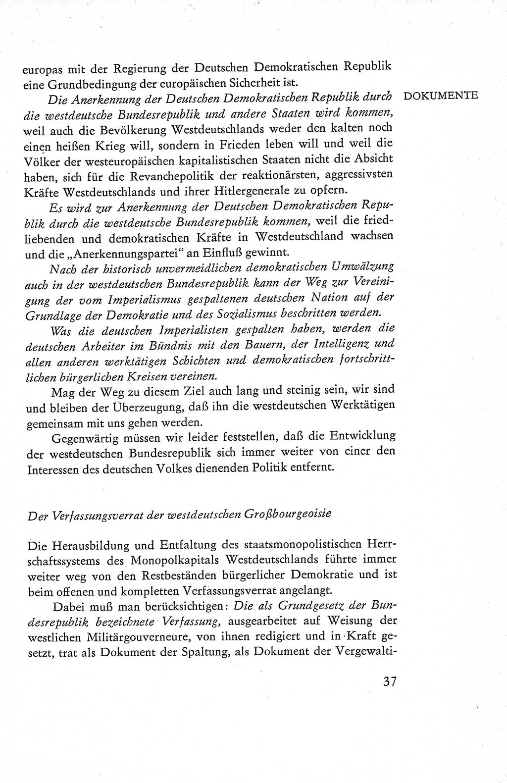 Verfassung der Deutschen Demokratischen Republik (DDR), Dokumente, Kommentar 1969, Band 1, Seite 37 (Verf. DDR Dok. Komm. 1969, Bd. 1, S. 37)