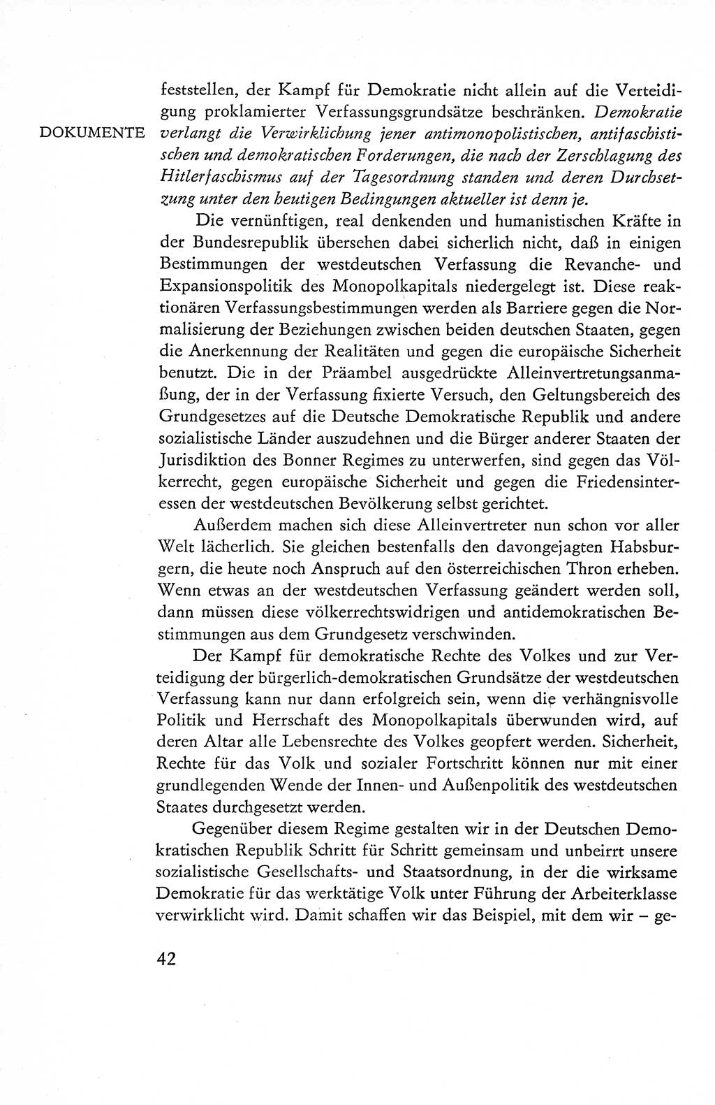 Verfassung der Deutschen Demokratischen Republik (DDR), Dokumente, Kommentar 1969, Band 1, Seite 42 (Verf. DDR Dok. Komm. 1969, Bd. 1, S. 42)