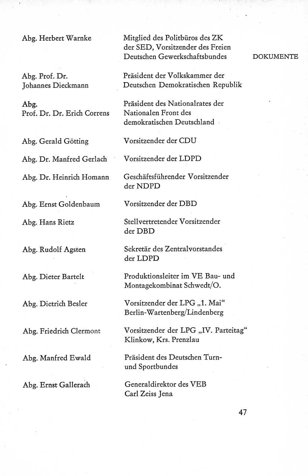 Verfassung der Deutschen Demokratischen Republik (DDR), Dokumente, Kommentar 1969, Band 1, Seite 47 (Verf. DDR Dok. Komm. 1969, Bd. 1, S. 47)