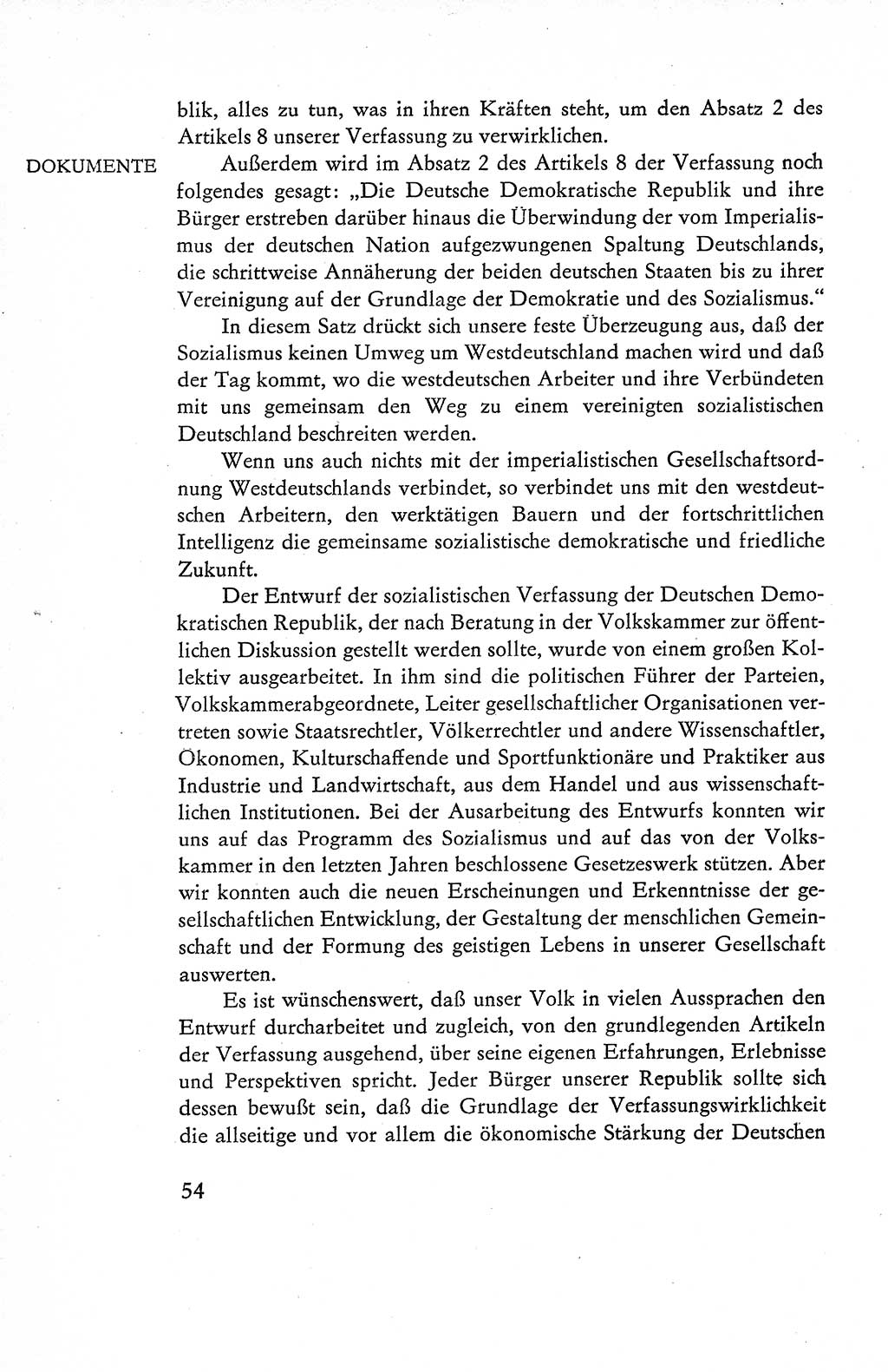 Verfassung der Deutschen Demokratischen Republik (DDR), Dokumente, Kommentar 1969, Band 1, Seite 54 (Verf. DDR Dok. Komm. 1969, Bd. 1, S. 54)