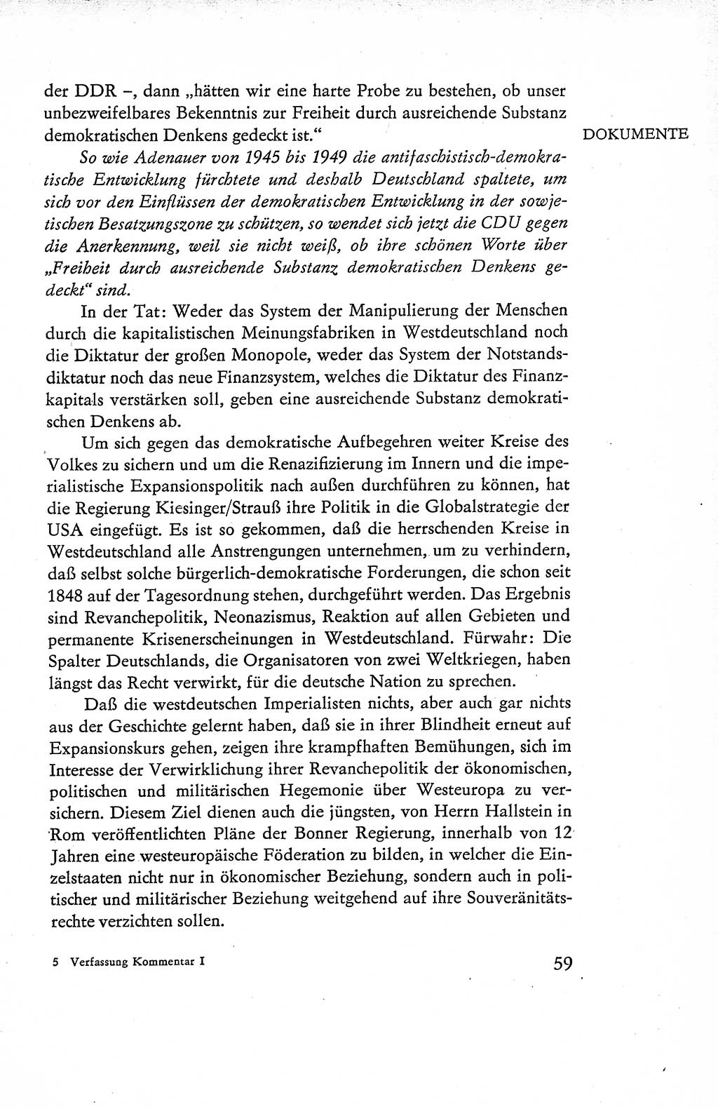 Verfassung der Deutschen Demokratischen Republik (DDR), Dokumente, Kommentar 1969, Band 1, Seite 59 (Verf. DDR Dok. Komm. 1969, Bd. 1, S. 59)