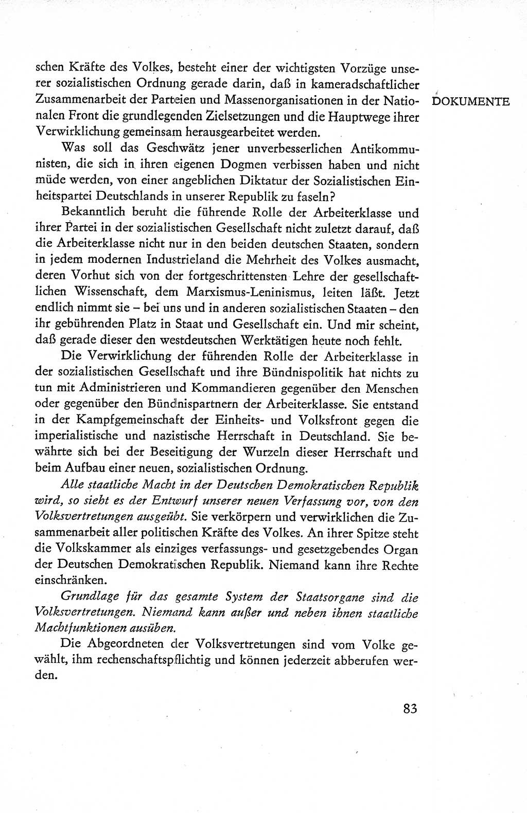 Verfassung der Deutschen Demokratischen Republik (DDR), Dokumente, Kommentar 1969, Band 1, Seite 83 (Verf. DDR Dok. Komm. 1969, Bd. 1, S. 83)