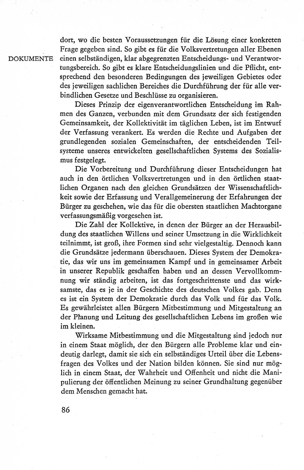 Verfassung der Deutschen Demokratischen Republik (DDR), Dokumente, Kommentar 1969, Band 1, Seite 86 (Verf. DDR Dok. Komm. 1969, Bd. 1, S. 86)
