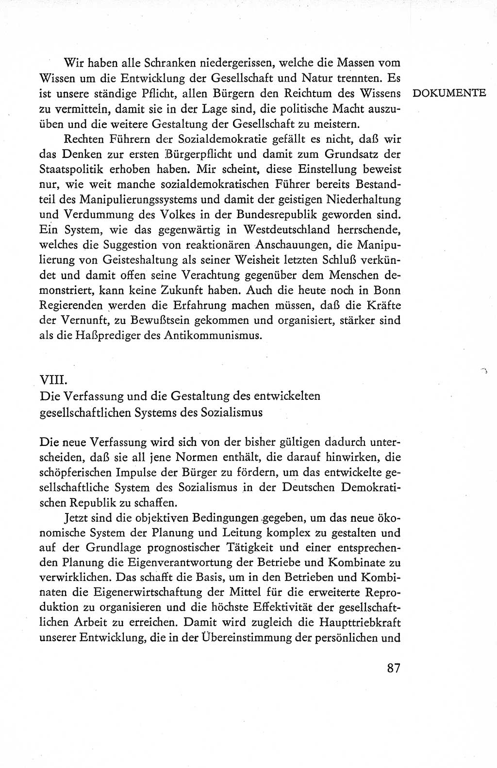Verfassung der Deutschen Demokratischen Republik (DDR), Dokumente, Kommentar 1969, Band 1, Seite 87 (Verf. DDR Dok. Komm. 1969, Bd. 1, S. 87)