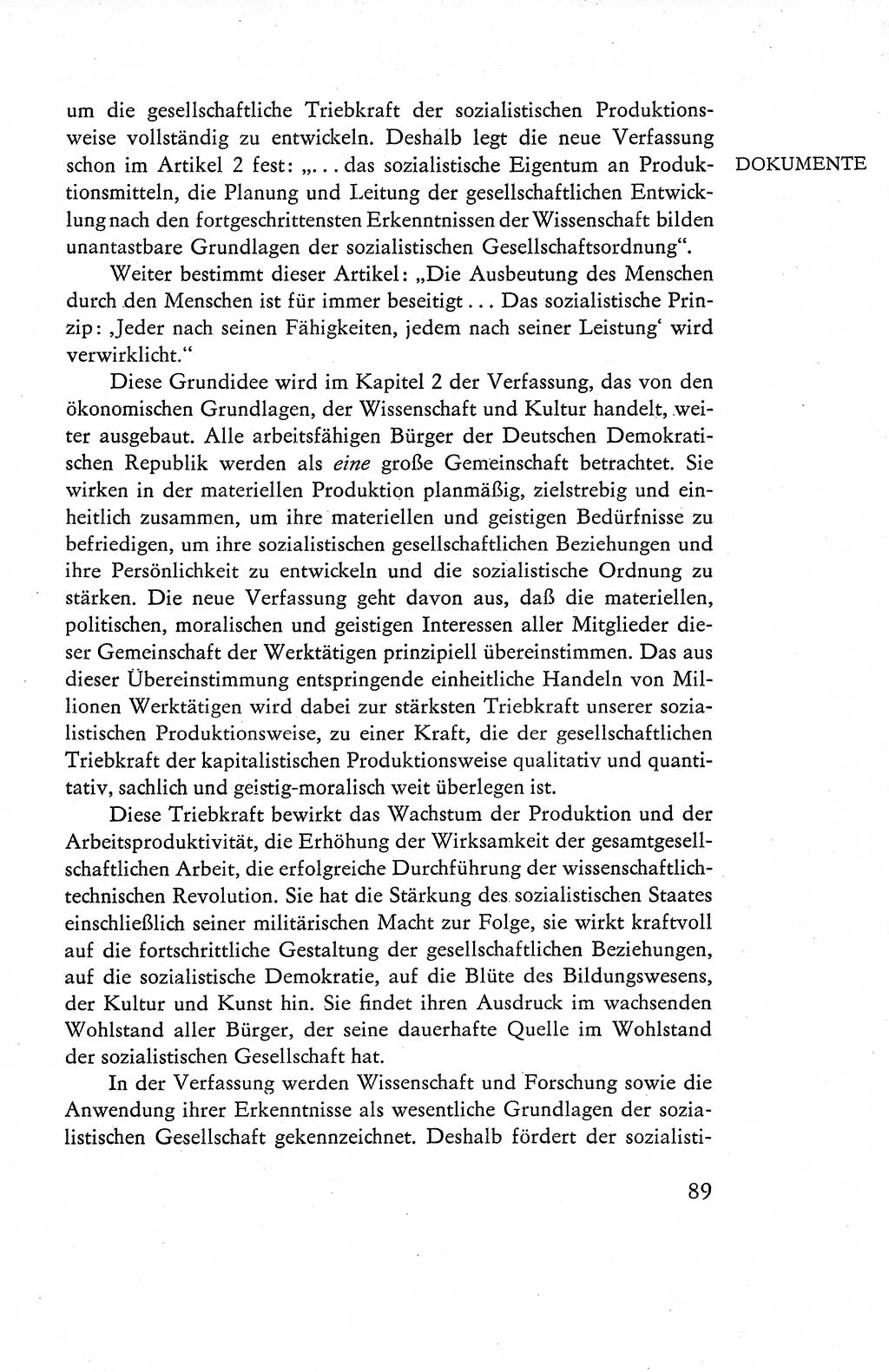 Verfassung der Deutschen Demokratischen Republik (DDR), Dokumente, Kommentar 1969, Band 1, Seite 89 (Verf. DDR Dok. Komm. 1969, Bd. 1, S. 89)