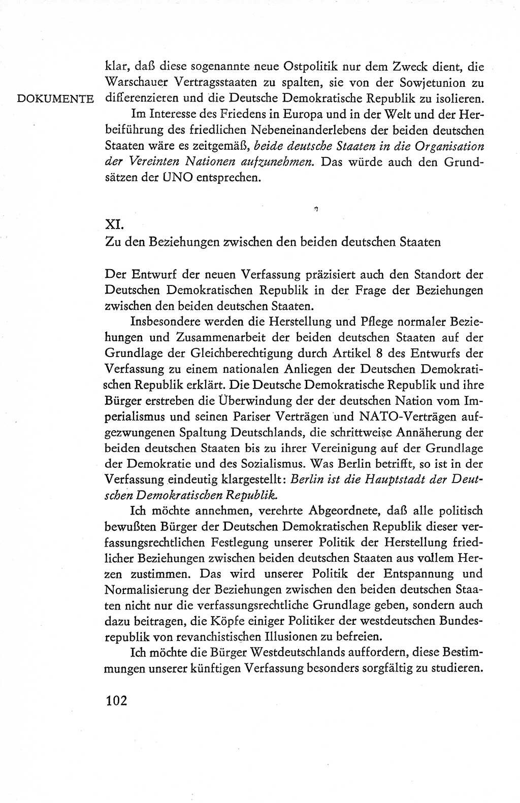 Verfassung der Deutschen Demokratischen Republik (DDR), Dokumente, Kommentar 1969, Band 1, Seite 102 (Verf. DDR Dok. Komm. 1969, Bd. 1, S. 102)