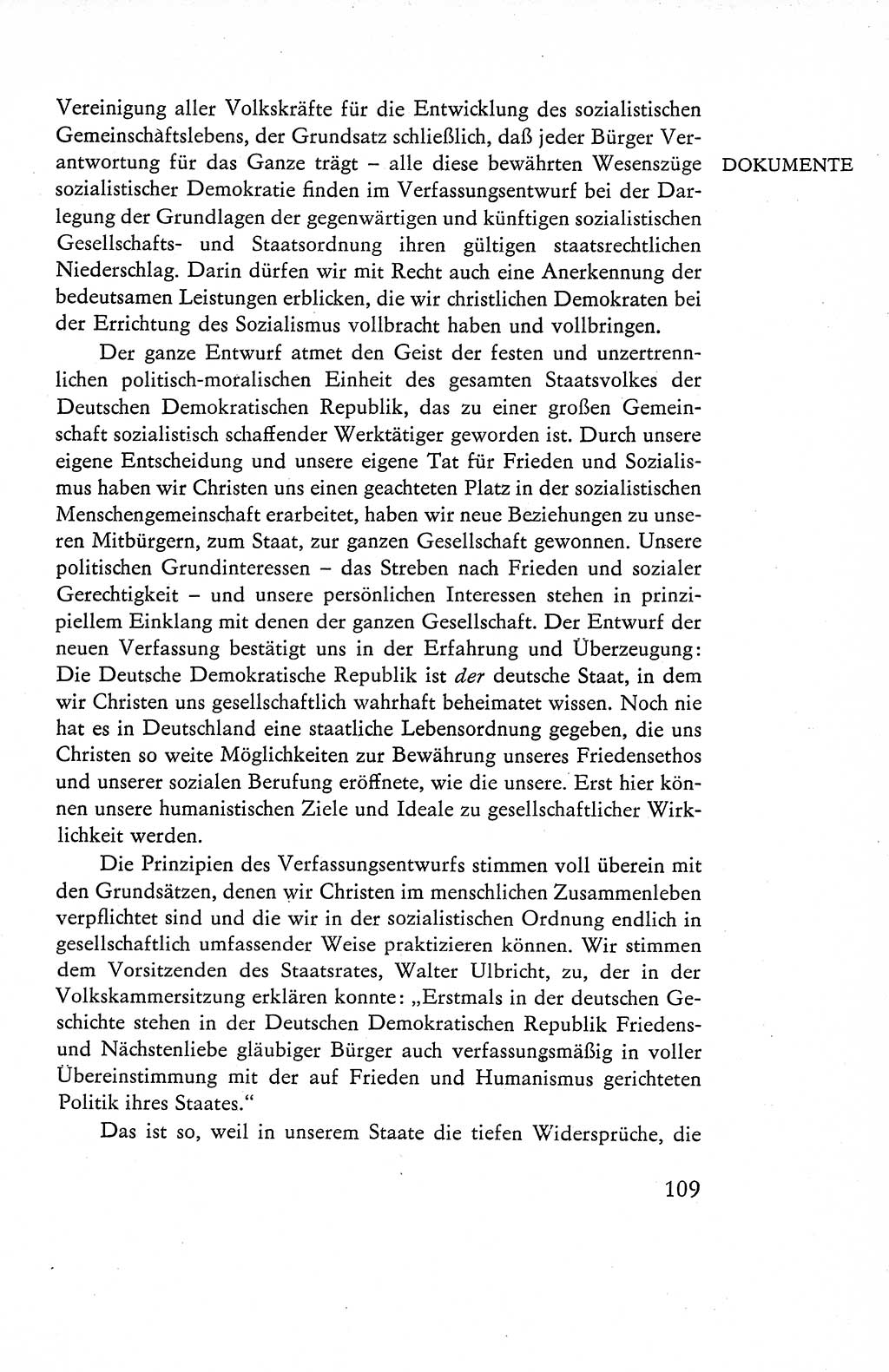 Verfassung der Deutschen Demokratischen Republik (DDR), Dokumente, Kommentar 1969, Band 1, Seite 109 (Verf. DDR Dok. Komm. 1969, Bd. 1, S. 109)