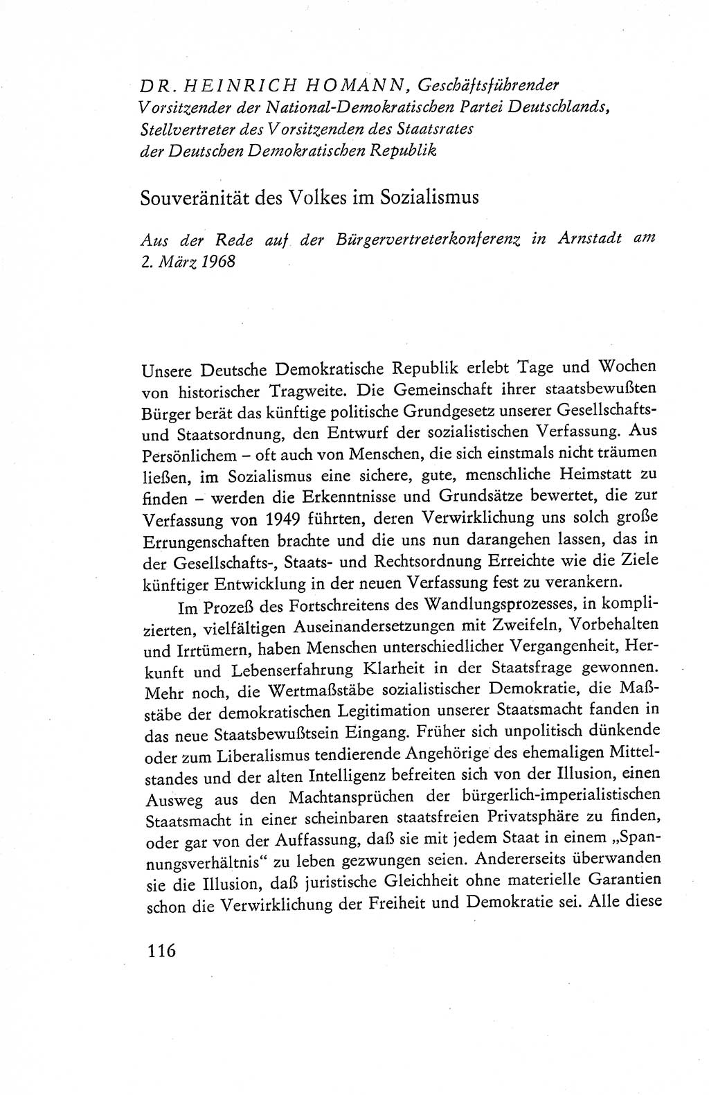 Verfassung der Deutschen Demokratischen Republik (DDR), Dokumente, Kommentar 1969, Band 1, Seite 116 (Verf. DDR Dok. Komm. 1969, Bd. 1, S. 116)