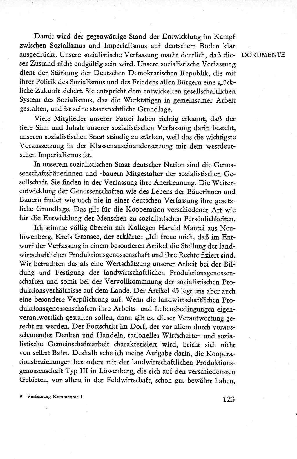 Verfassung der Deutschen Demokratischen Republik (DDR), Dokumente, Kommentar 1969, Band 1, Seite 123 (Verf. DDR Dok. Komm. 1969, Bd. 1, S. 123)