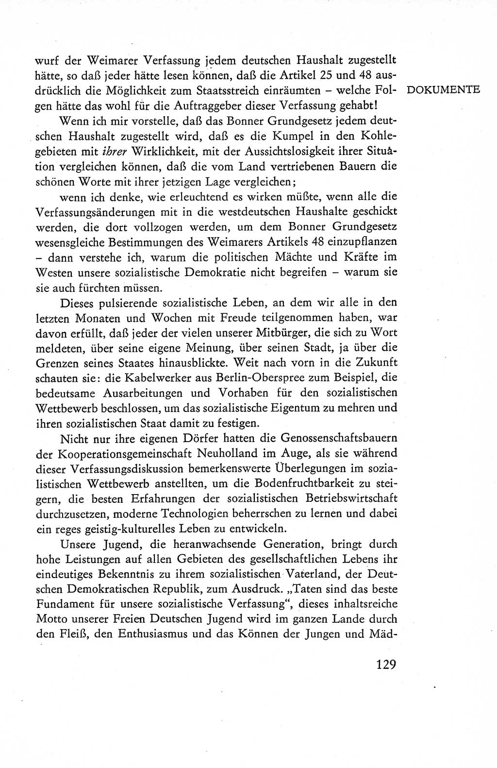 Verfassung der Deutschen Demokratischen Republik (DDR), Dokumente, Kommentar 1969, Band 1, Seite 129 (Verf. DDR Dok. Komm. 1969, Bd. 1, S. 129)