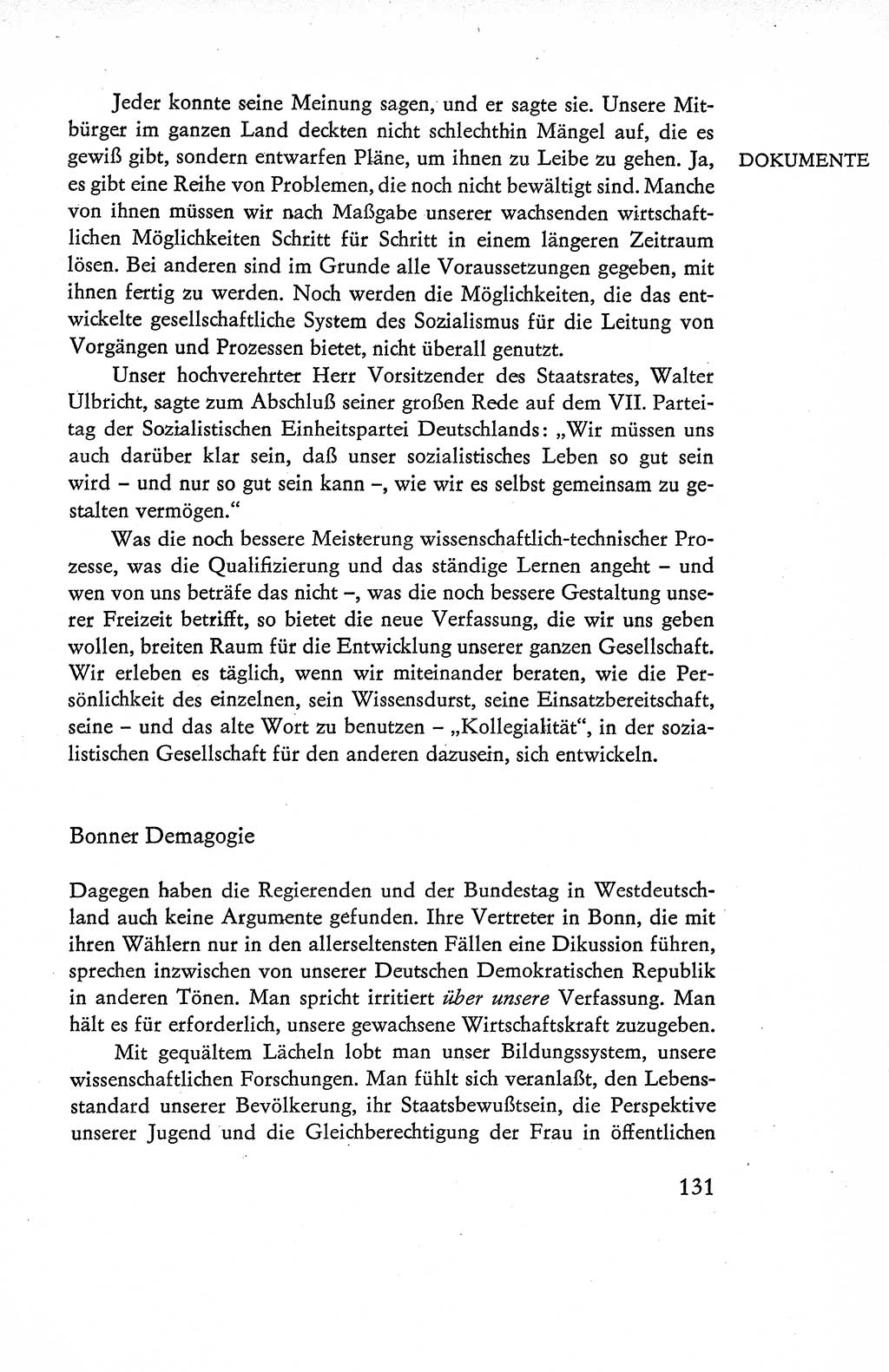 Verfassung der Deutschen Demokratischen Republik (DDR), Dokumente, Kommentar 1969, Band 1, Seite 131 (Verf. DDR Dok. Komm. 1969, Bd. 1, S. 131)
