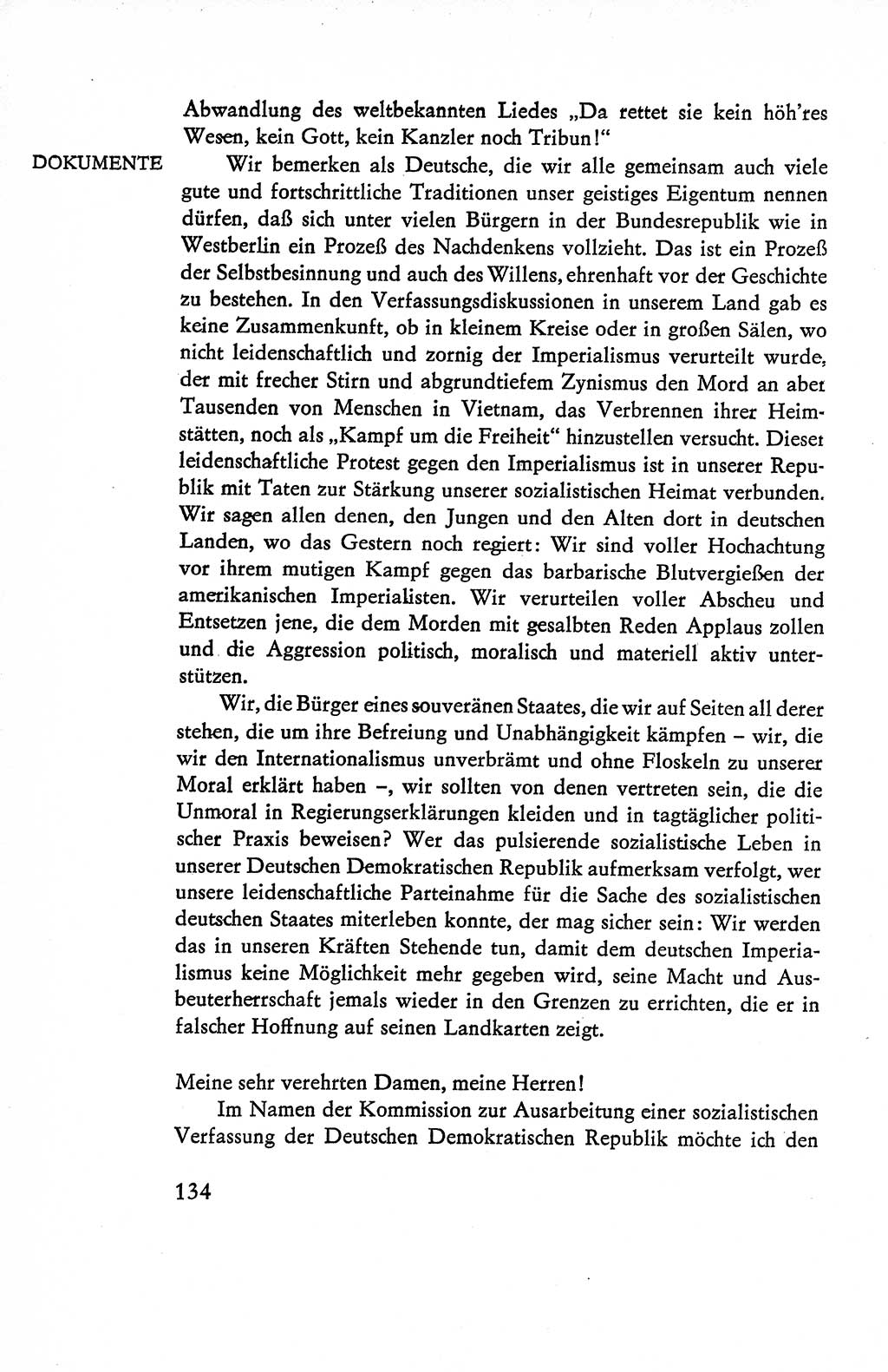 Verfassung der Deutschen Demokratischen Republik (DDR), Dokumente, Kommentar 1969, Band 1, Seite 134 (Verf. DDR Dok. Komm. 1969, Bd. 1, S. 134)