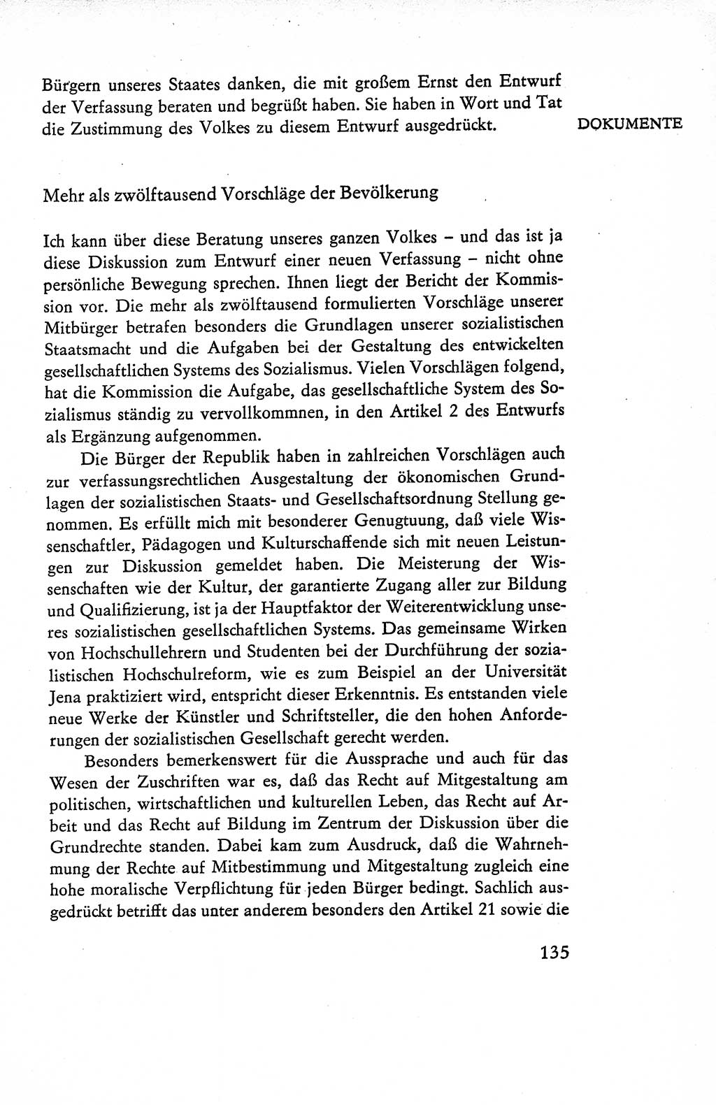 Verfassung der Deutschen Demokratischen Republik (DDR), Dokumente, Kommentar 1969, Band 1, Seite 135 (Verf. DDR Dok. Komm. 1969, Bd. 1, S. 135)