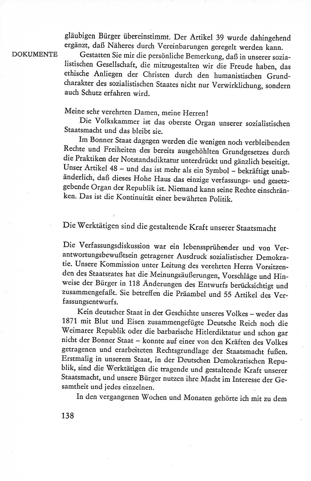 Verfassung der Deutschen Demokratischen Republik (DDR), Dokumente, Kommentar 1969, Band 1, Seite 138 (Verf. DDR Dok. Komm. 1969, Bd. 1, S. 138)