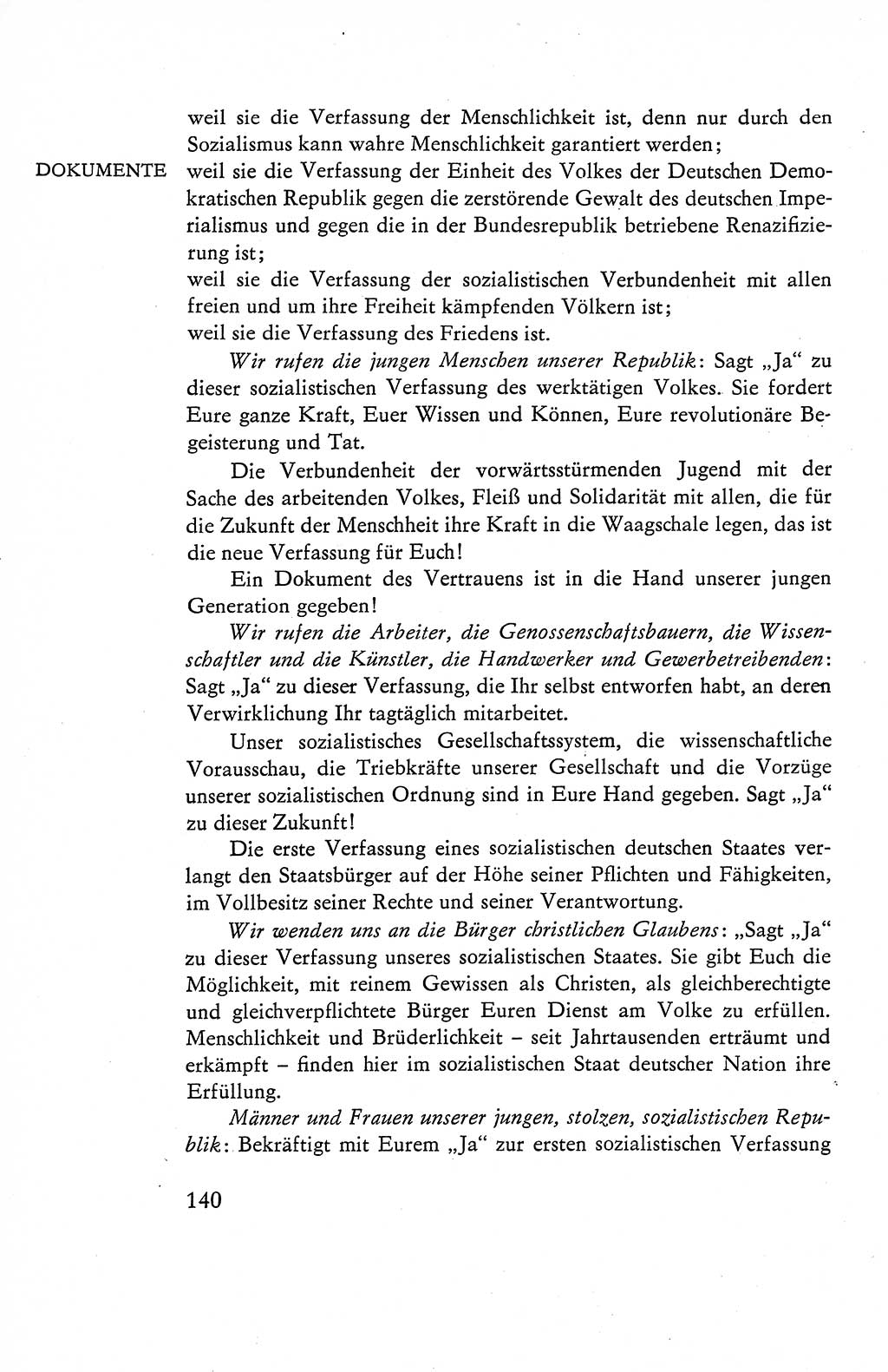 Verfassung der Deutschen Demokratischen Republik (DDR), Dokumente, Kommentar 1969, Band 1, Seite 140 (Verf. DDR Dok. Komm. 1969, Bd. 1, S. 140)