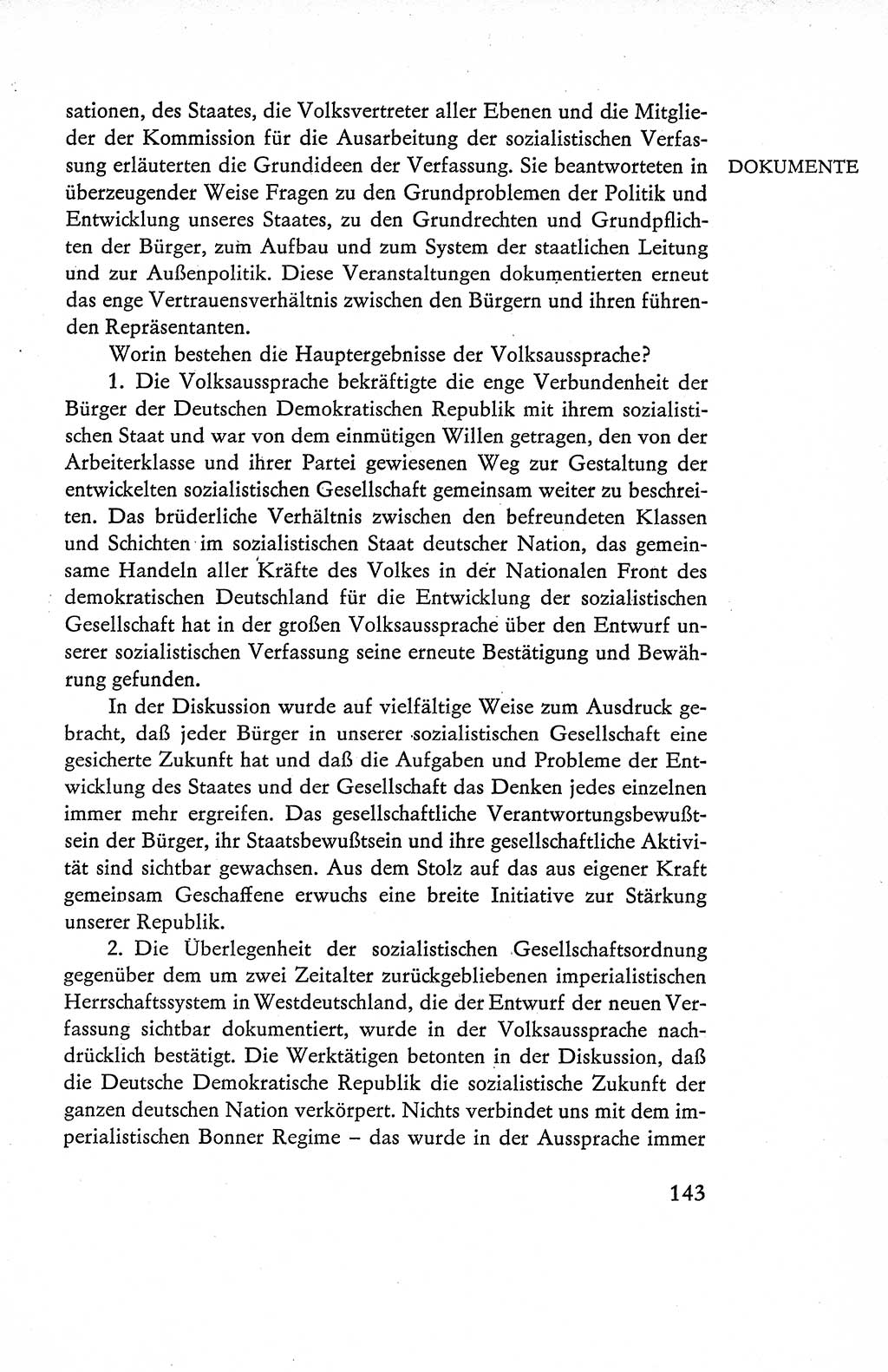 Verfassung der Deutschen Demokratischen Republik (DDR), Dokumente, Kommentar 1969, Band 1, Seite 143 (Verf. DDR Dok. Komm. 1969, Bd. 1, S. 143)