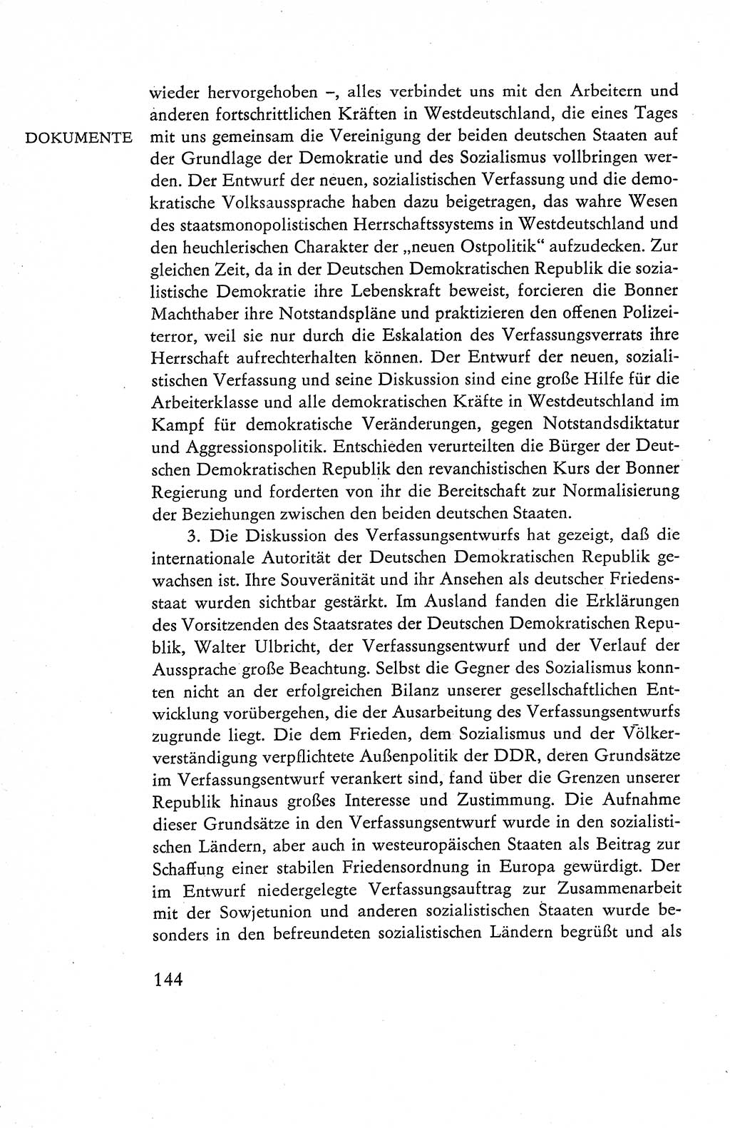 Verfassung der Deutschen Demokratischen Republik (DDR), Dokumente, Kommentar 1969, Band 1, Seite 144 (Verf. DDR Dok. Komm. 1969, Bd. 1, S. 144)