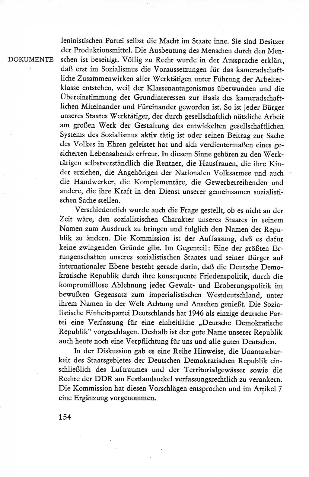 Verfassung der Deutschen Demokratischen Republik (DDR), Dokumente, Kommentar 1969, Band 1, Seite 154 (Verf. DDR Dok. Komm. 1969, Bd. 1, S. 154)