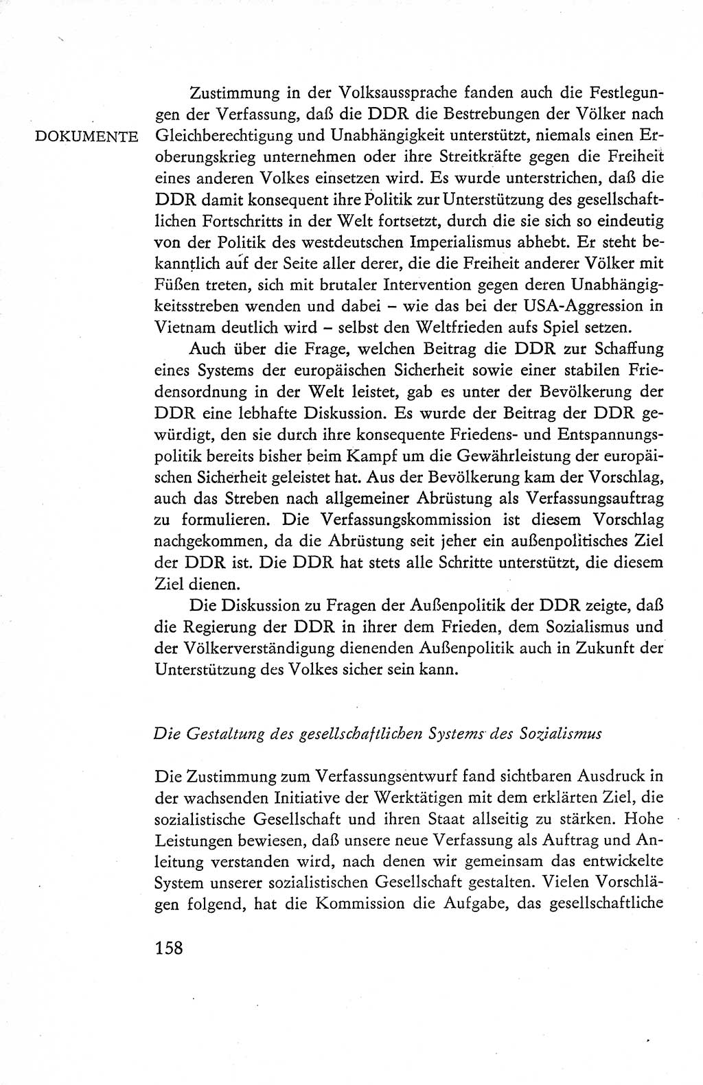 Verfassung der Deutschen Demokratischen Republik (DDR), Dokumente, Kommentar 1969, Band 1, Seite 158 (Verf. DDR Dok. Komm. 1969, Bd. 1, S. 158)