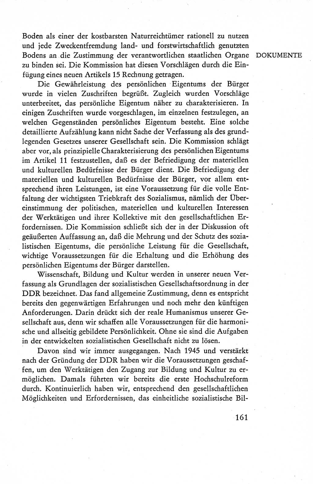Verfassung der Deutschen Demokratischen Republik (DDR), Dokumente, Kommentar 1969, Band 1, Seite 161 (Verf. DDR Dok. Komm. 1969, Bd. 1, S. 161)