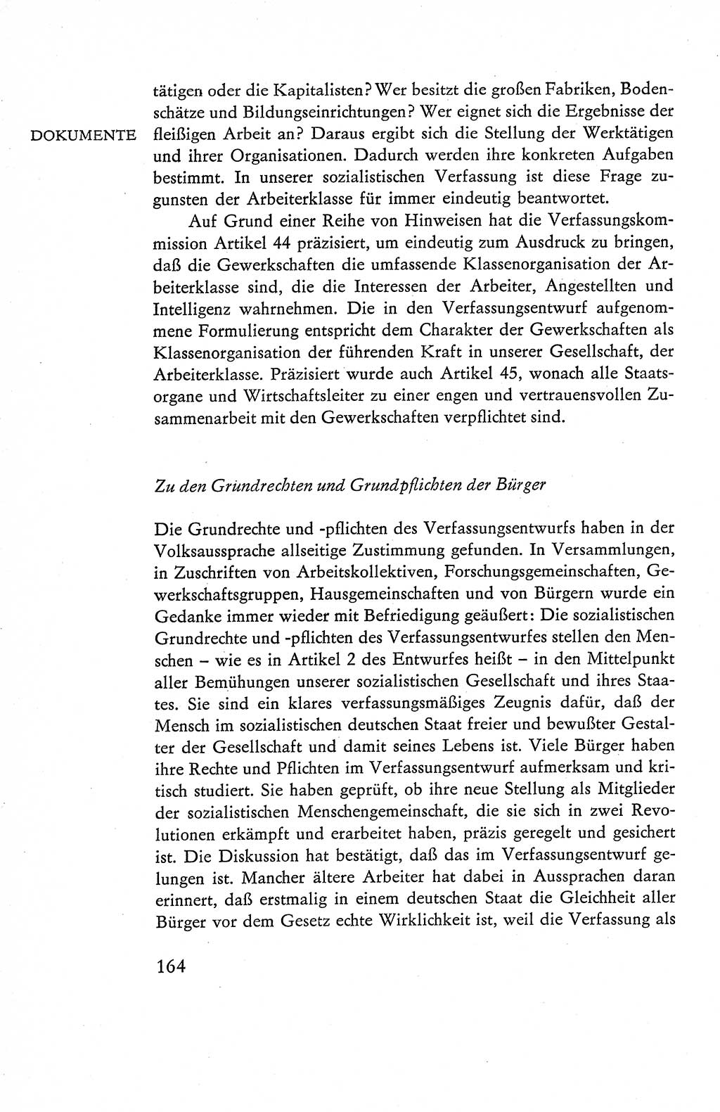 Verfassung der Deutschen Demokratischen Republik (DDR), Dokumente, Kommentar 1969, Band 1, Seite 164 (Verf. DDR Dok. Komm. 1969, Bd. 1, S. 164)