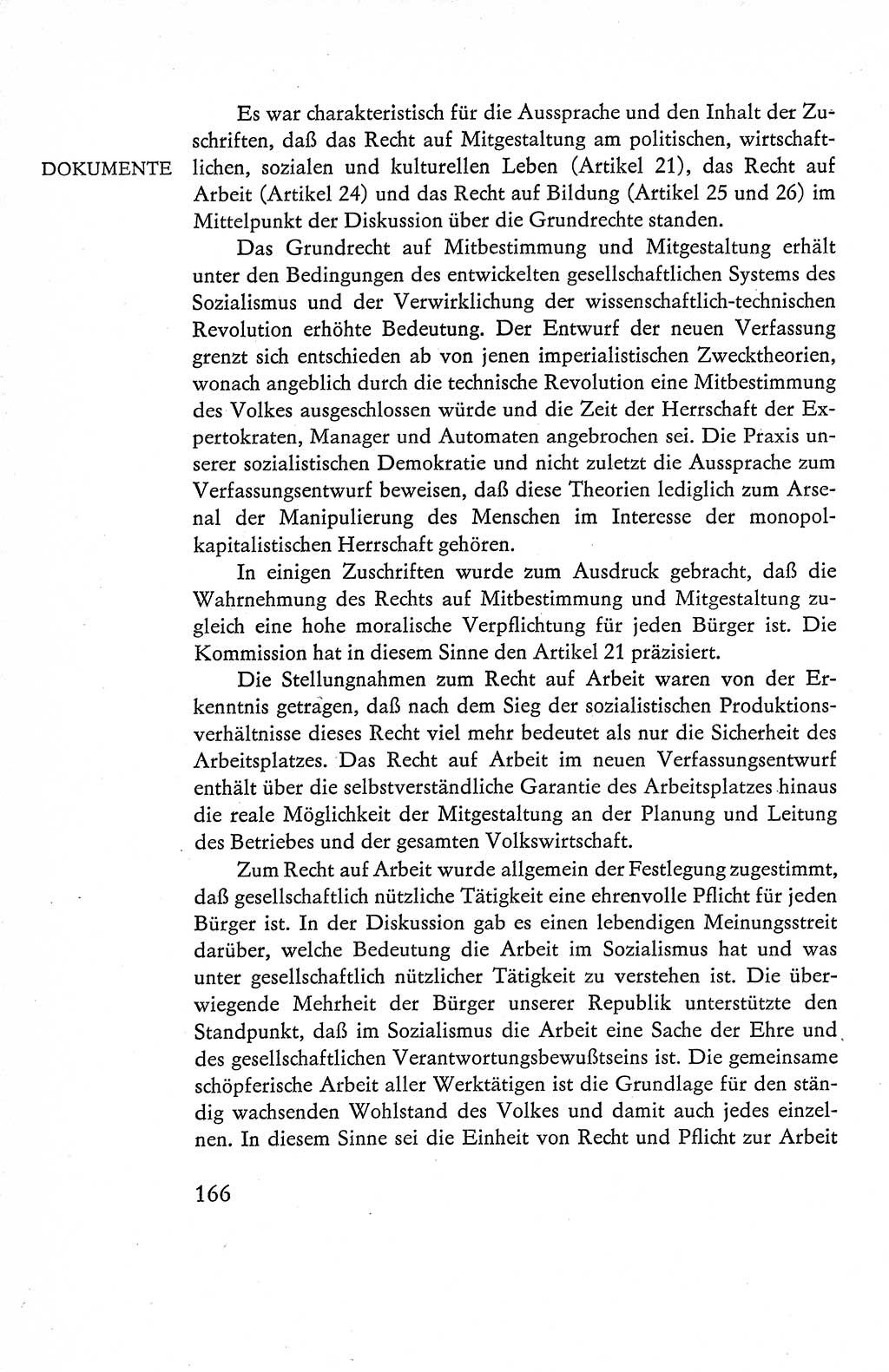 Verfassung der Deutschen Demokratischen Republik (DDR), Dokumente, Kommentar 1969, Band 1, Seite 166 (Verf. DDR Dok. Komm. 1969, Bd. 1, S. 166)