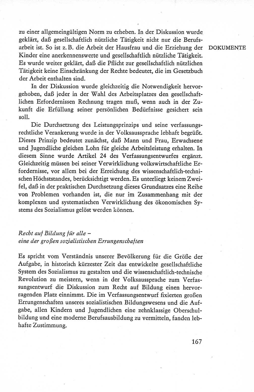 Verfassung der Deutschen Demokratischen Republik (DDR), Dokumente, Kommentar 1969, Band 1, Seite 167 (Verf. DDR Dok. Komm. 1969, Bd. 1, S. 167)
