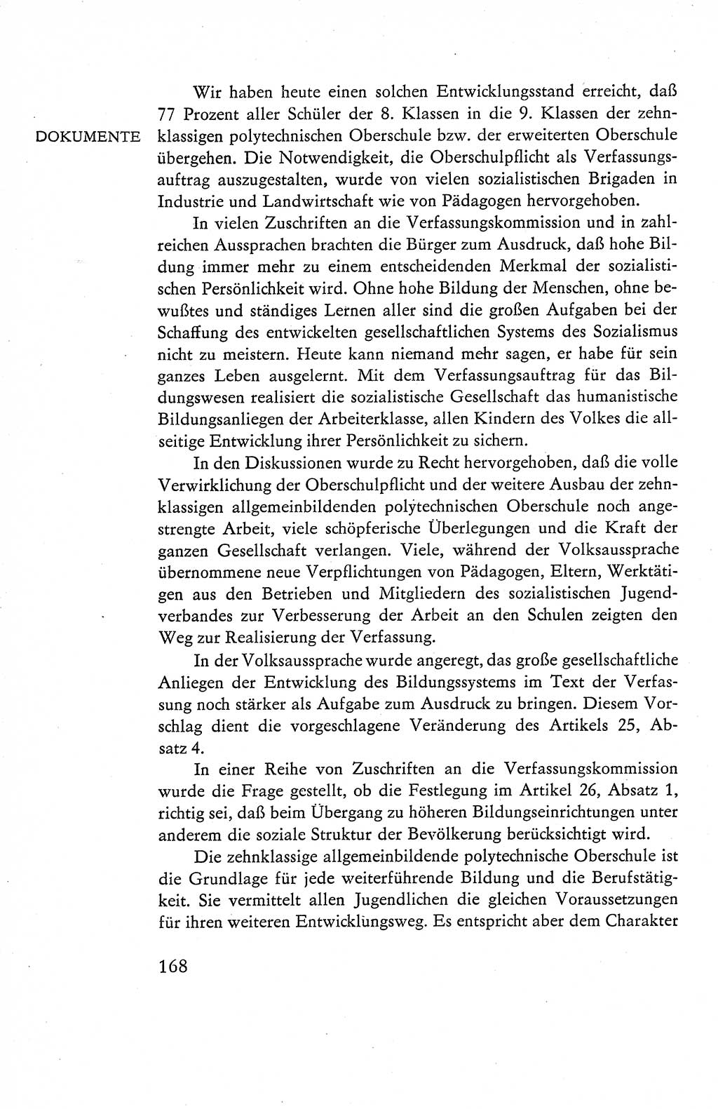 Verfassung der Deutschen Demokratischen Republik (DDR), Dokumente, Kommentar 1969, Band 1, Seite 168 (Verf. DDR Dok. Komm. 1969, Bd. 1, S. 168)