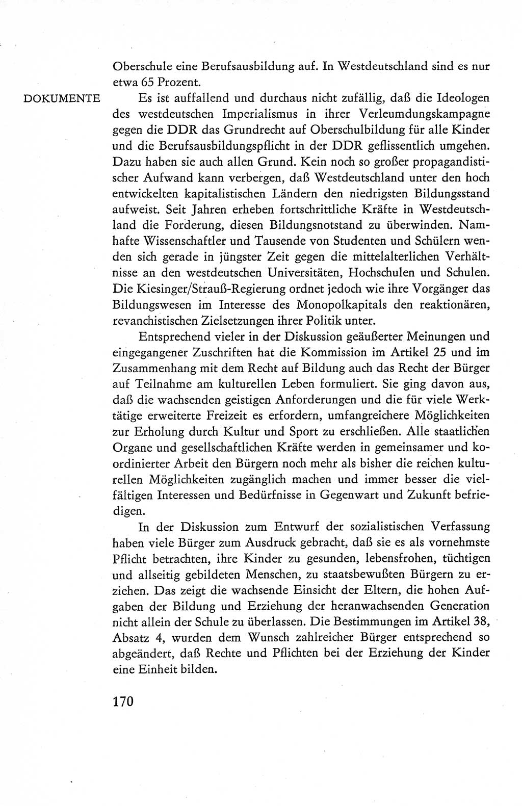 Verfassung der Deutschen Demokratischen Republik (DDR), Dokumente, Kommentar 1969, Band 1, Seite 170 (Verf. DDR Dok. Komm. 1969, Bd. 1, S. 170)