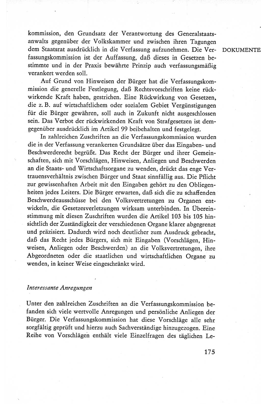 Verfassung der Deutschen Demokratischen Republik (DDR), Dokumente, Kommentar 1969, Band 1, Seite 175 (Verf. DDR Dok. Komm. 1969, Bd. 1, S. 175)