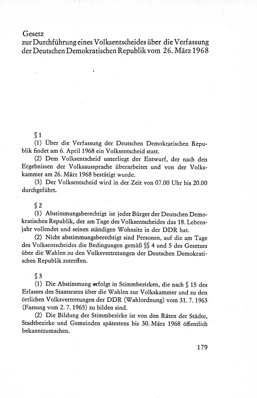 Verfassung der Deutschen Demokratischen Republik (DDR), Dokumente, Kommentar 1969, Band 1, Seite 179 (Verf. DDR Dok. Komm. 1969, Bd. 1, S. 179)
