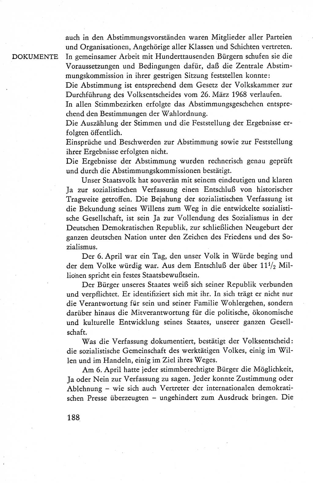 Verfassung der Deutschen Demokratischen Republik (DDR), Dokumente, Kommentar 1969, Band 1, Seite 188 (Verf. DDR Dok. Komm. 1969, Bd. 1, S. 188)