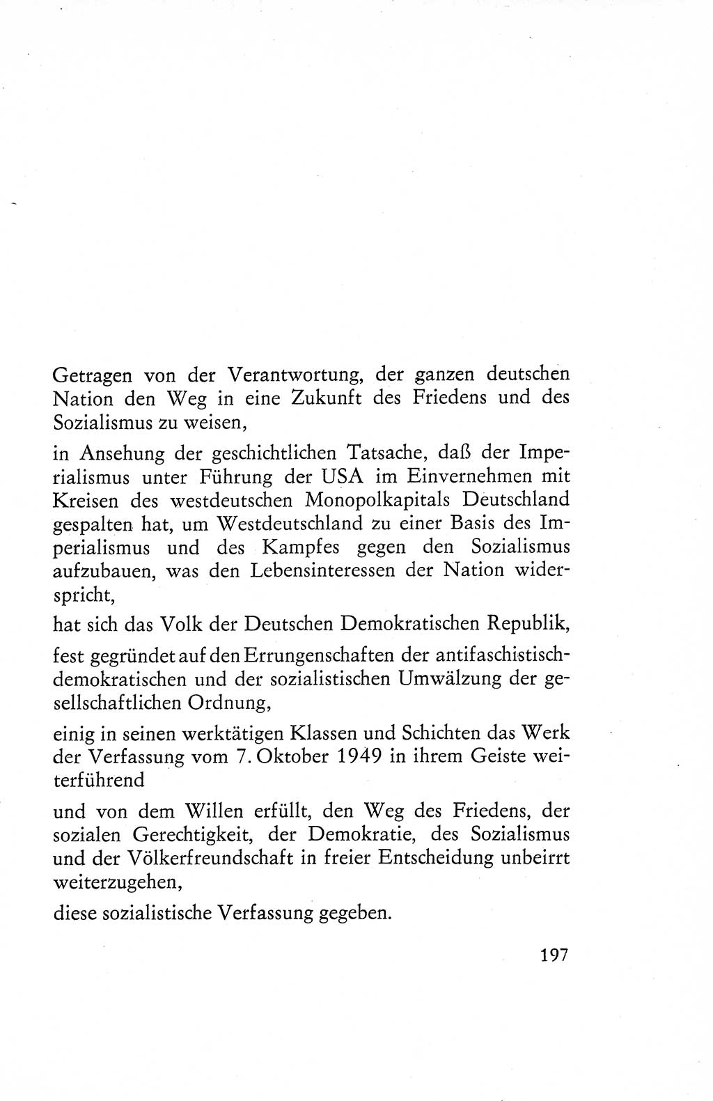 Verfassung der Deutschen Demokratischen Republik (DDR), Dokumente, Kommentar 1969, Band 1, Seite 197 (Verf. DDR Dok. Komm. 1969, Bd. 1, S. 197)