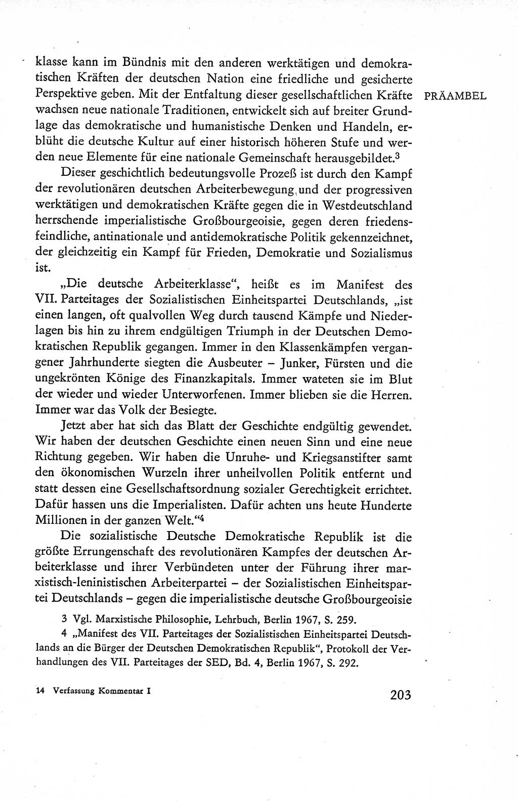 Verfassung der Deutschen Demokratischen Republik (DDR), Dokumente, Kommentar 1969, Band 1, Seite 203 (Verf. DDR Dok. Komm. 1969, Bd. 1, S. 203)