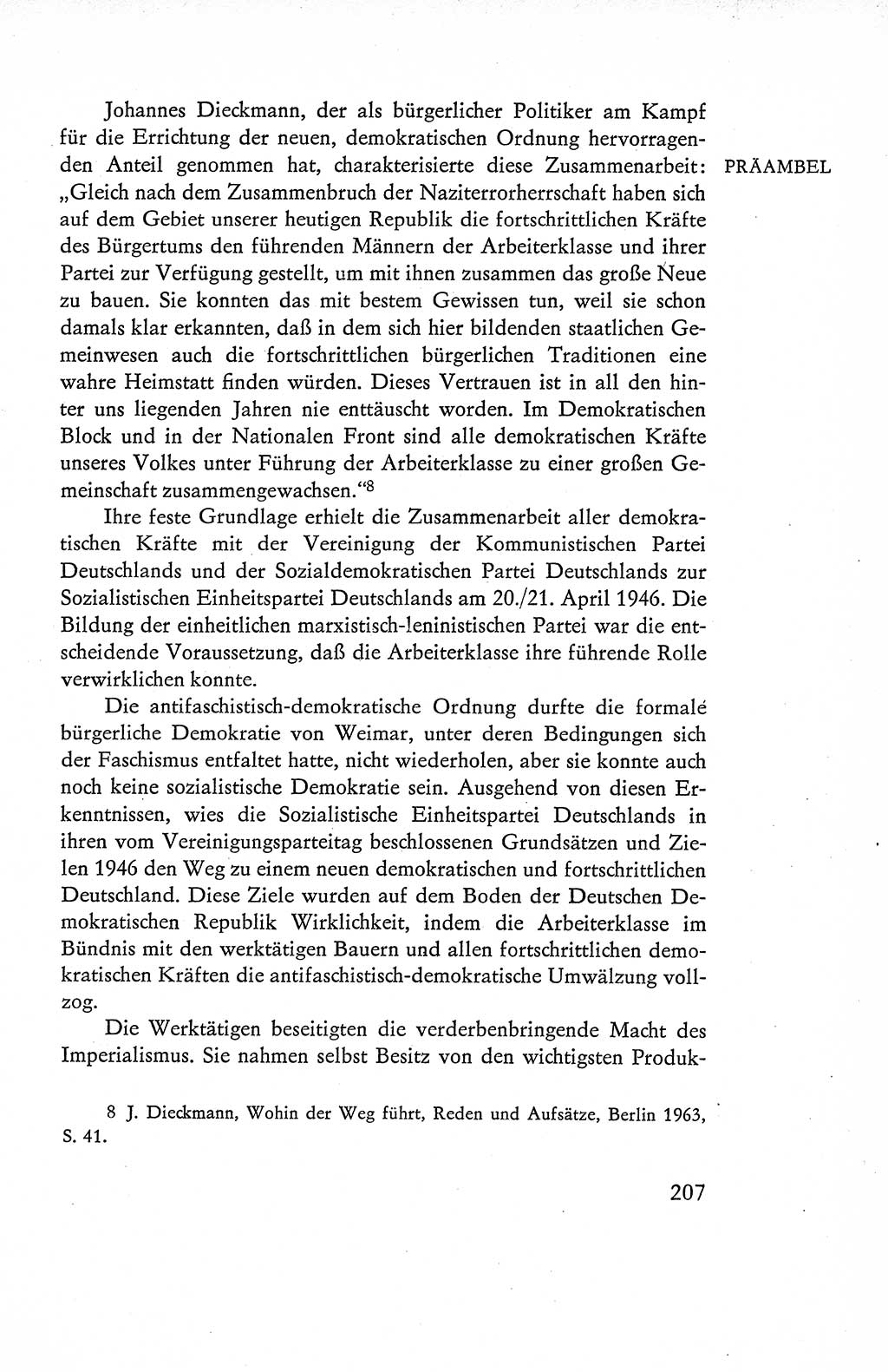 Verfassung der Deutschen Demokratischen Republik (DDR), Dokumente, Kommentar 1969, Band 1, Seite 207 (Verf. DDR Dok. Komm. 1969, Bd. 1, S. 207)