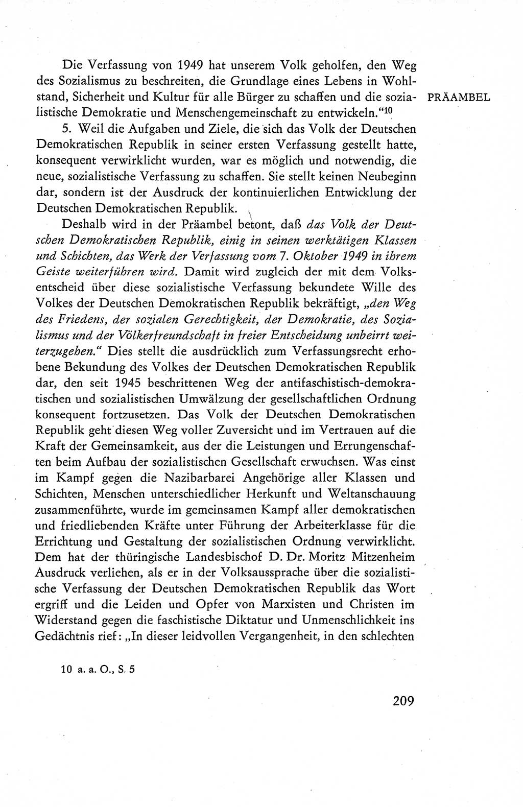 Verfassung der Deutschen Demokratischen Republik (DDR), Dokumente, Kommentar 1969, Band 1, Seite 209 (Verf. DDR Dok. Komm. 1969, Bd. 1, S. 209)