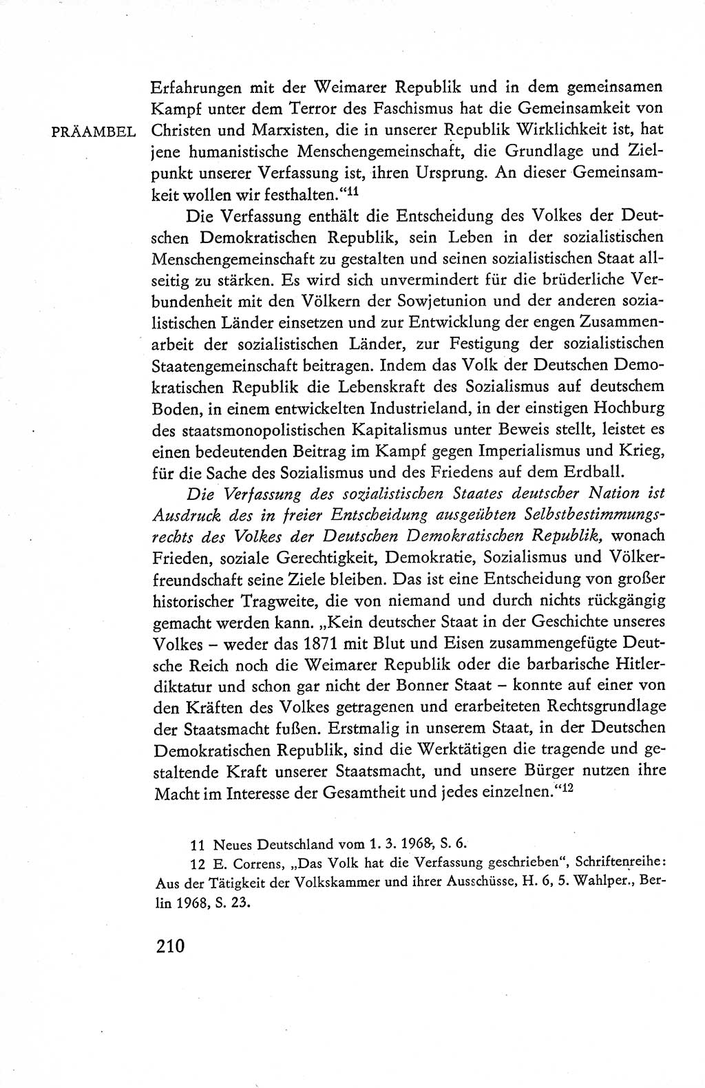 Verfassung der Deutschen Demokratischen Republik (DDR), Dokumente, Kommentar 1969, Band 1, Seite 210 (Verf. DDR Dok. Komm. 1969, Bd. 1, S. 210)