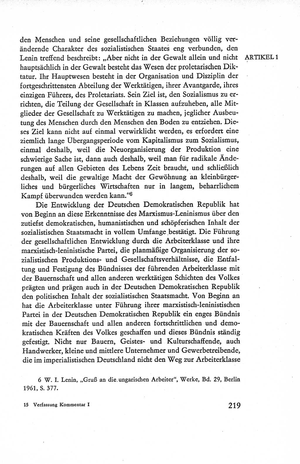 Verfassung der Deutschen Demokratischen Republik (DDR), Dokumente, Kommentar 1969, Band 1, Seite 219 (Verf. DDR Dok. Komm. 1969, Bd. 1, S. 219)