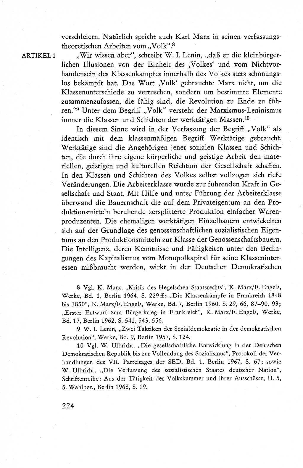 Verfassung der Deutschen Demokratischen Republik (DDR), Dokumente, Kommentar 1969, Band 1, Seite 224 (Verf. DDR Dok. Komm. 1969, Bd. 1, S. 224)