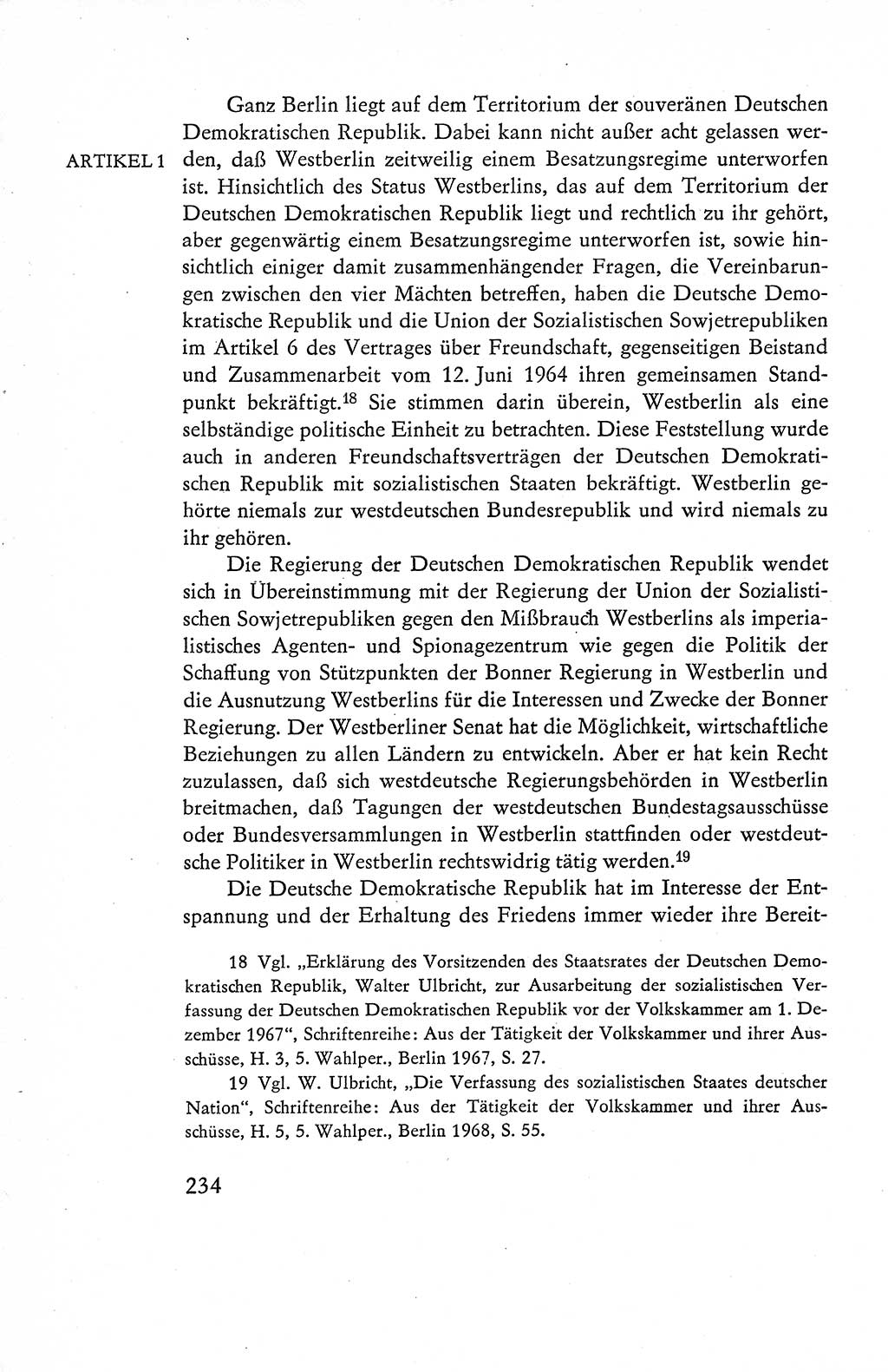 Verfassung der Deutschen Demokratischen Republik (DDR), Dokumente, Kommentar 1969, Band 1, Seite 234 (Verf. DDR Dok. Komm. 1969, Bd. 1, S. 234)
