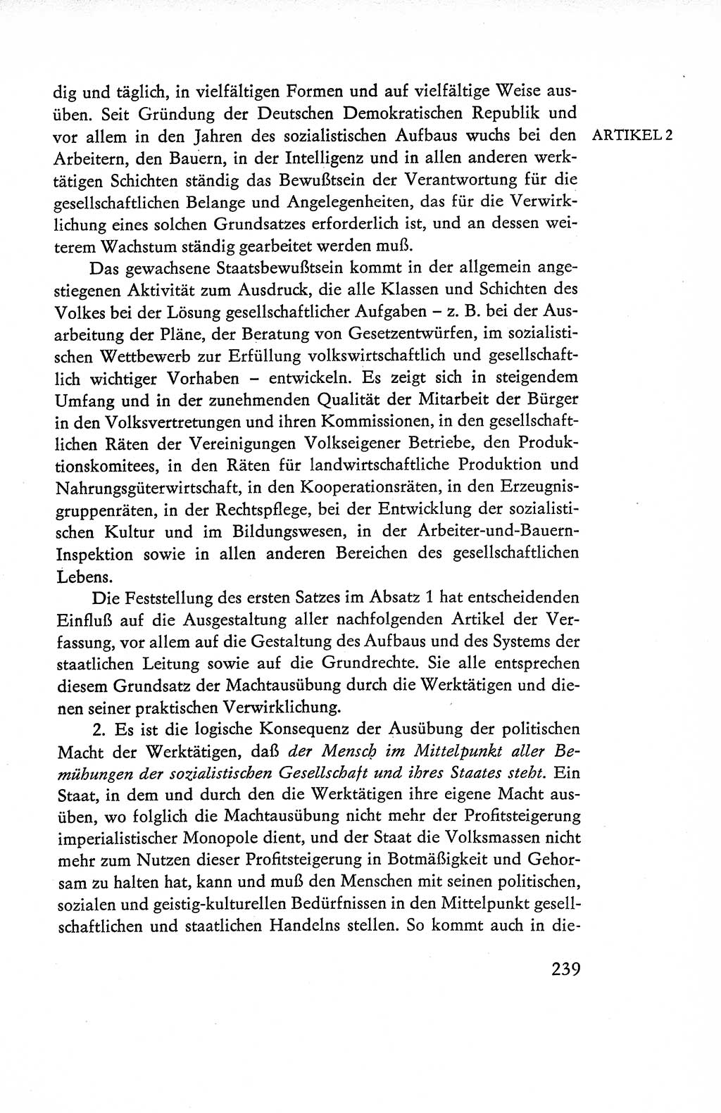 Verfassung der Deutschen Demokratischen Republik (DDR), Dokumente, Kommentar 1969, Band 1, Seite 239 (Verf. DDR Dok. Komm. 1969, Bd. 1, S. 239)