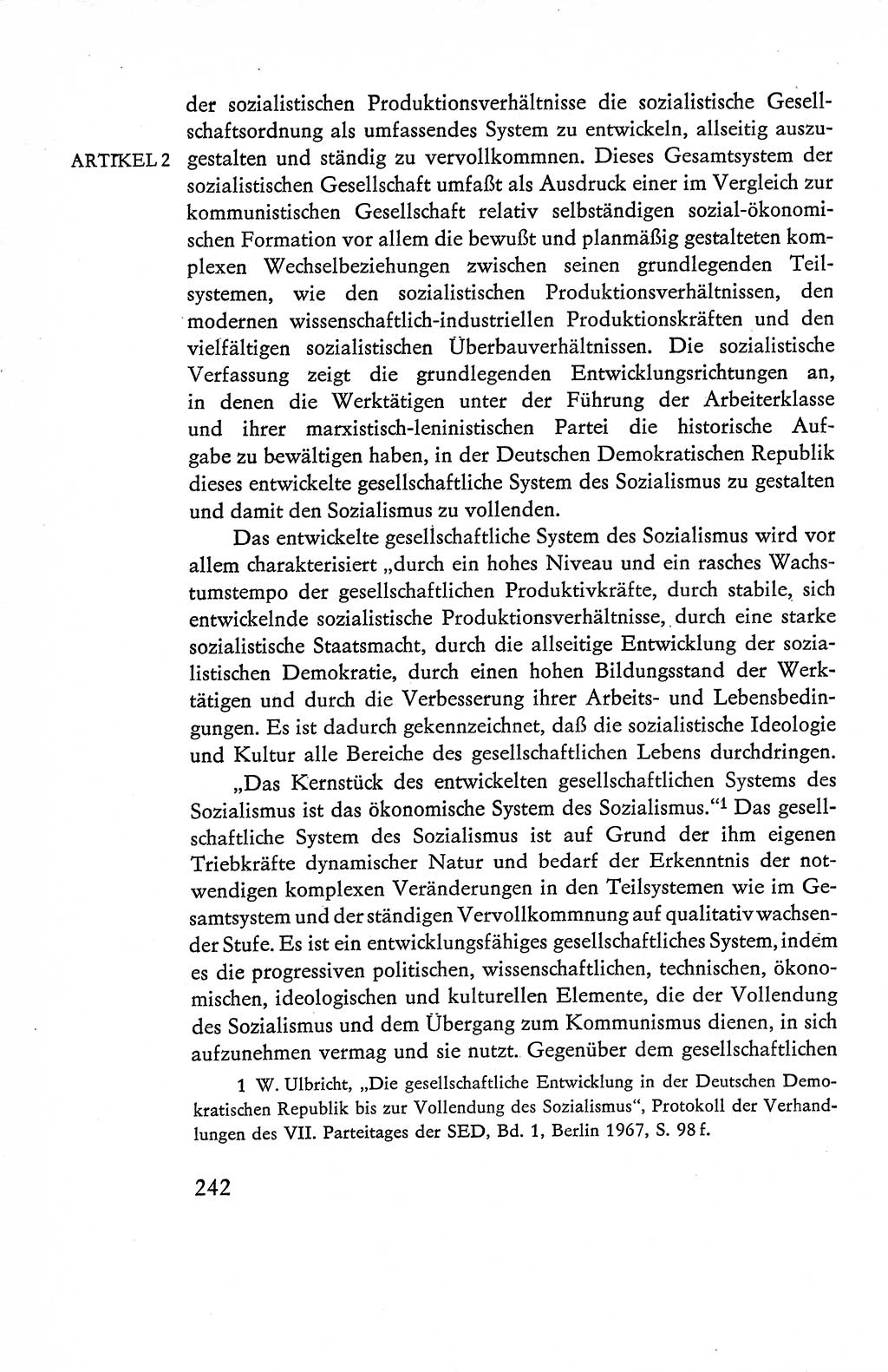 Verfassung der Deutschen Demokratischen Republik (DDR), Dokumente, Kommentar 1969, Band 1, Seite 242 (Verf. DDR Dok. Komm. 1969, Bd. 1, S. 242)