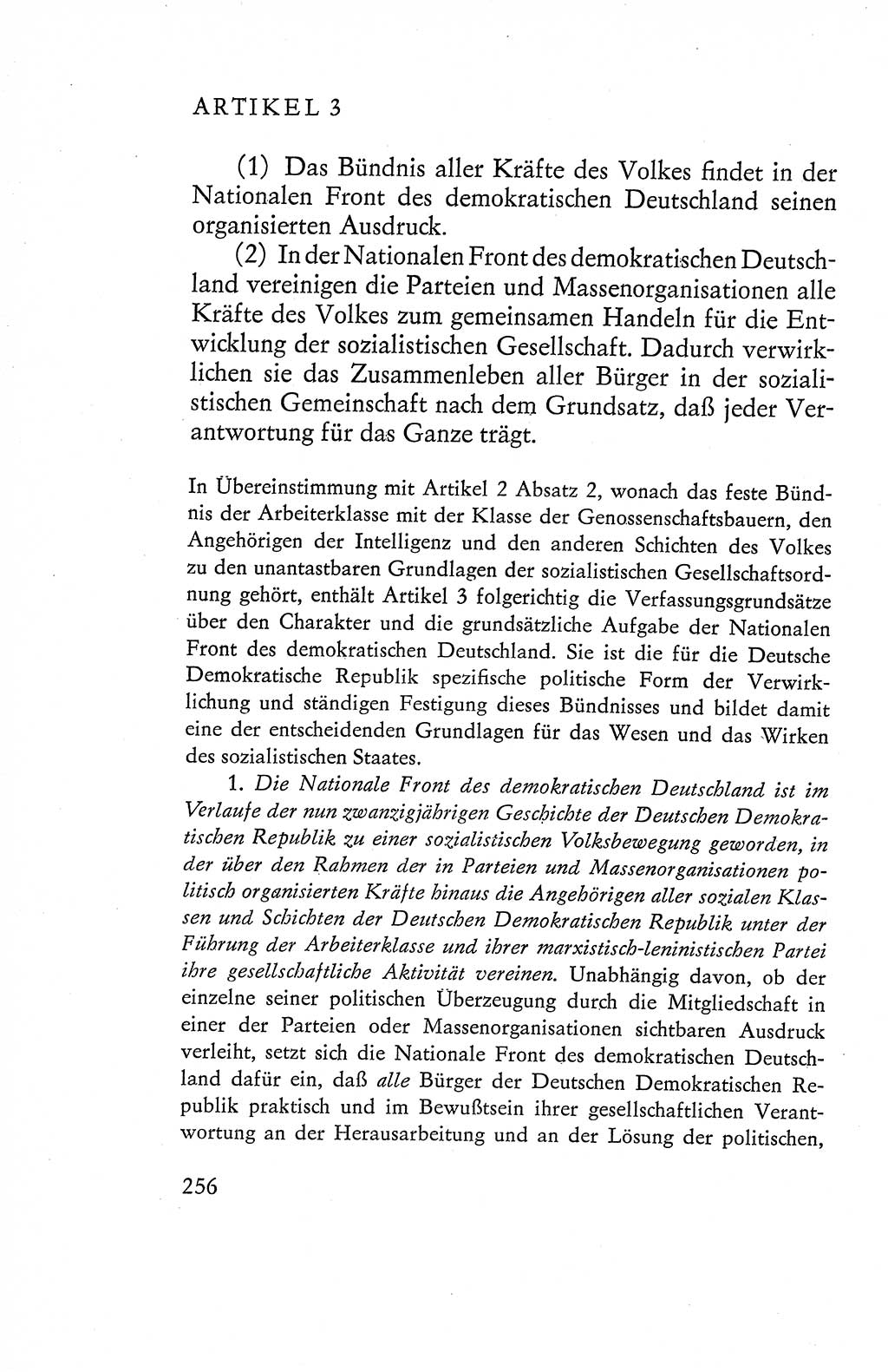 Verfassung der Deutschen Demokratischen Republik (DDR), Dokumente, Kommentar 1969, Band 1, Seite 256 (Verf. DDR Dok. Komm. 1969, Bd. 1, S. 256)