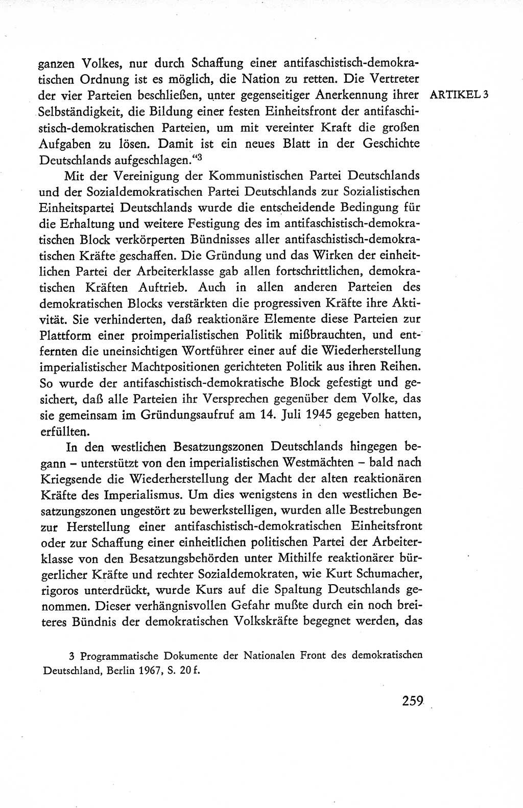 Verfassung der Deutschen Demokratischen Republik (DDR), Dokumente, Kommentar 1969, Band 1, Seite 259 (Verf. DDR Dok. Komm. 1969, Bd. 1, S. 259)