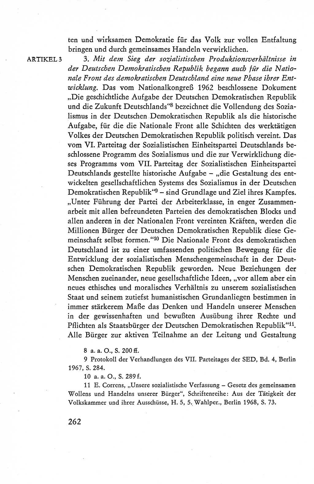 Verfassung der Deutschen Demokratischen Republik (DDR), Dokumente, Kommentar 1969, Band 1, Seite 262 (Verf. DDR Dok. Komm. 1969, Bd. 1, S. 262)