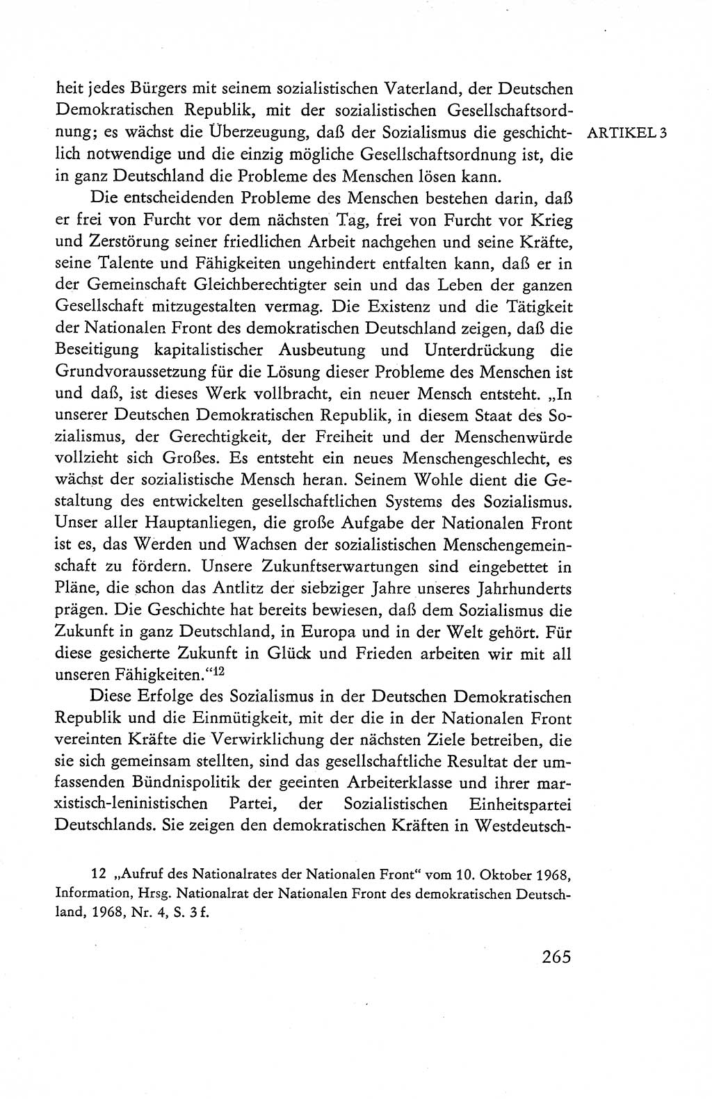 Verfassung der Deutschen Demokratischen Republik (DDR), Dokumente, Kommentar 1969, Band 1, Seite 265 (Verf. DDR Dok. Komm. 1969, Bd. 1, S. 265)